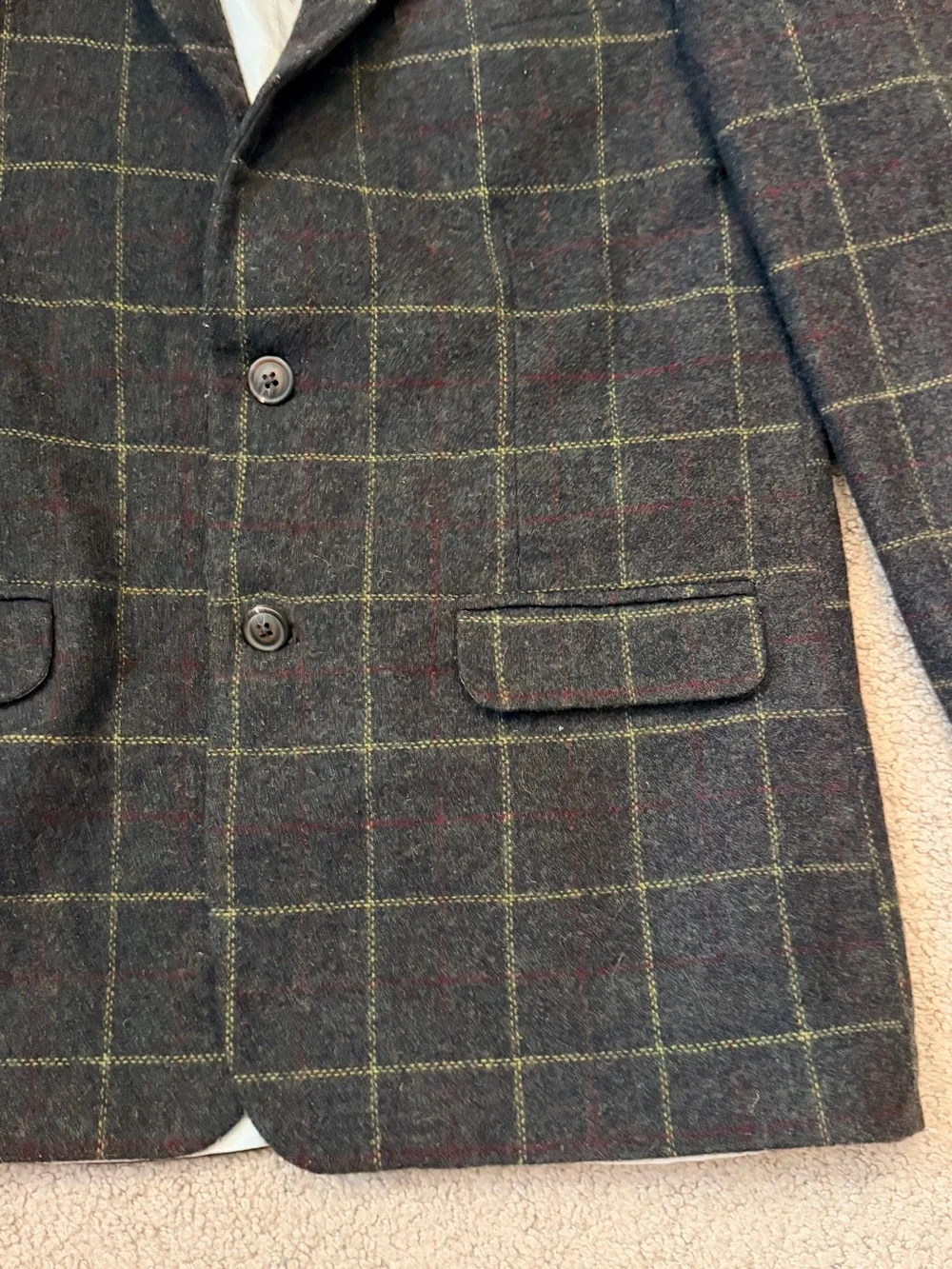 Class Club Gold Label Boys Wool Blend Blazer 14/16 | Windowpane Plaid